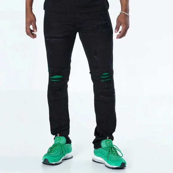 Makobi Jeans Makobi M769 Makobi Cameo Denim Jeans Blackgreen